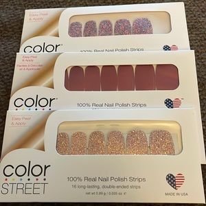 Set of 3 brand new color Street nail strips